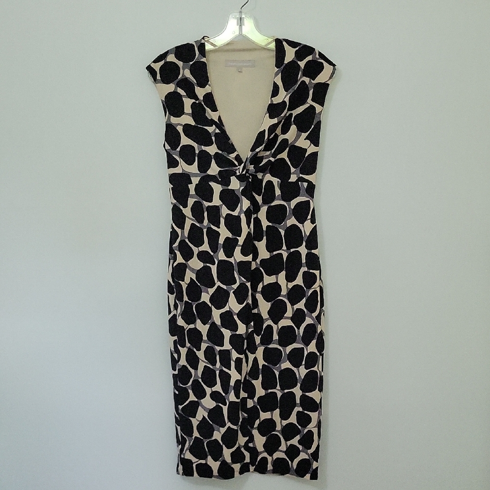 Fenn Wright Manson Black and Cream Patterned Dress, Size 8